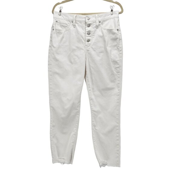 Madewell The Perfect Vintage Crop White Denim Jeans Button Fly Womens 28 - Picture 1 of 10